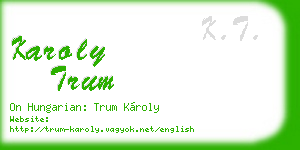 karoly trum business card